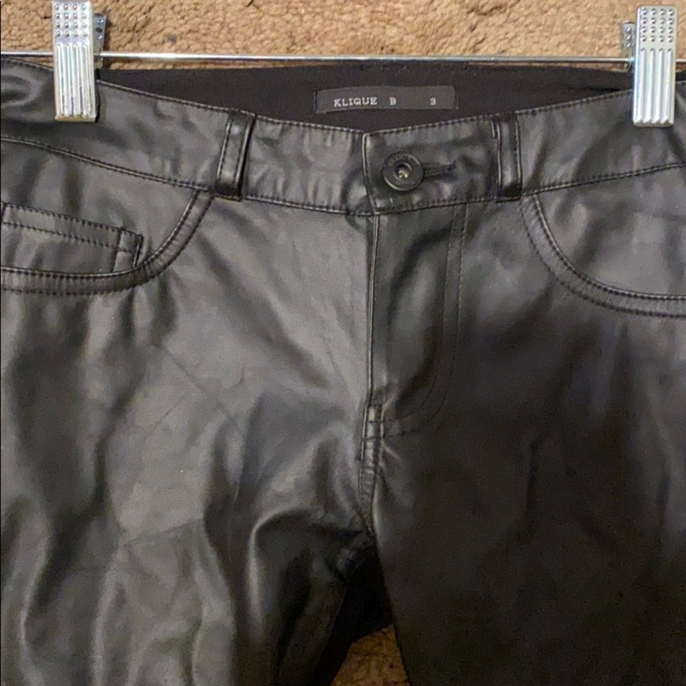 Pleather pants in the front/leggings in the back